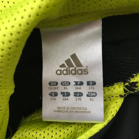 Adidas Pullover Hoodie Kids XL/Women's S/Men's M Black Neon Green Athletic - Picture 15 of 16